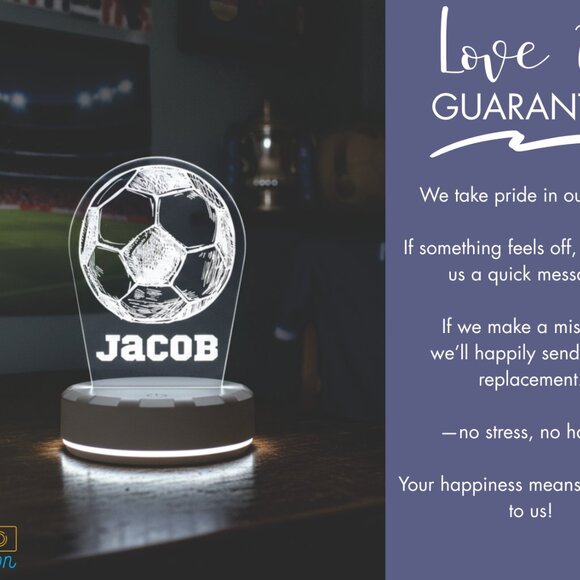 Personalized Soccer LED Lamp – Fun Night Light for Players - Picture 6 of 8